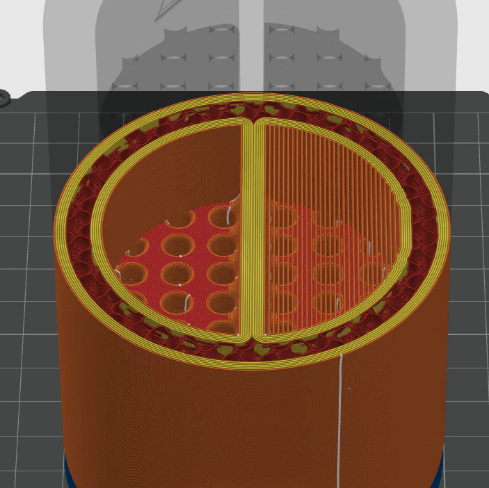 PRESION catch can internal baffle geometry